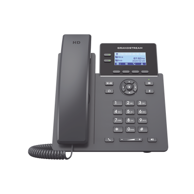 Teléfono IP Grado Operador, 2 líneas SIP con 4 cuentas, PoE, codec Opus, IPV4/IPV6 con gestión en la nube GDMS, marca grandstream modelo GRP-2602P