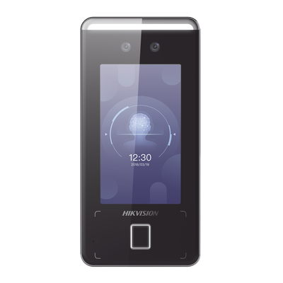 Terminal Min Moe WiFi de Reconocimiento Facial ULTRA RÁPIDO (Exterior IP65) / Hasta 1.5 mts en lectura / Soporta P2P Hik-Connect / 3,000 Usuarios /QR y Videoportero (ambientes de bajo ruido) Modelo: DS-K1T341CMFW Marca: HIKVISION
